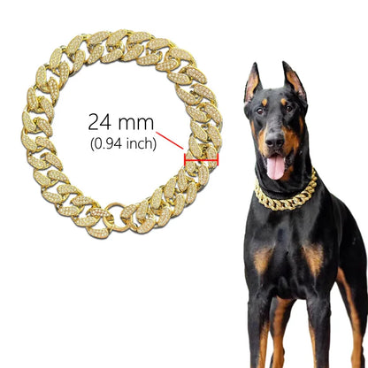Collier chien- Chain Diamond Inlay Sparkle
