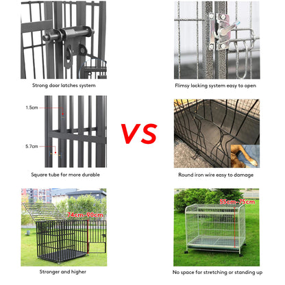 Cage chien- 3 portes Roulante