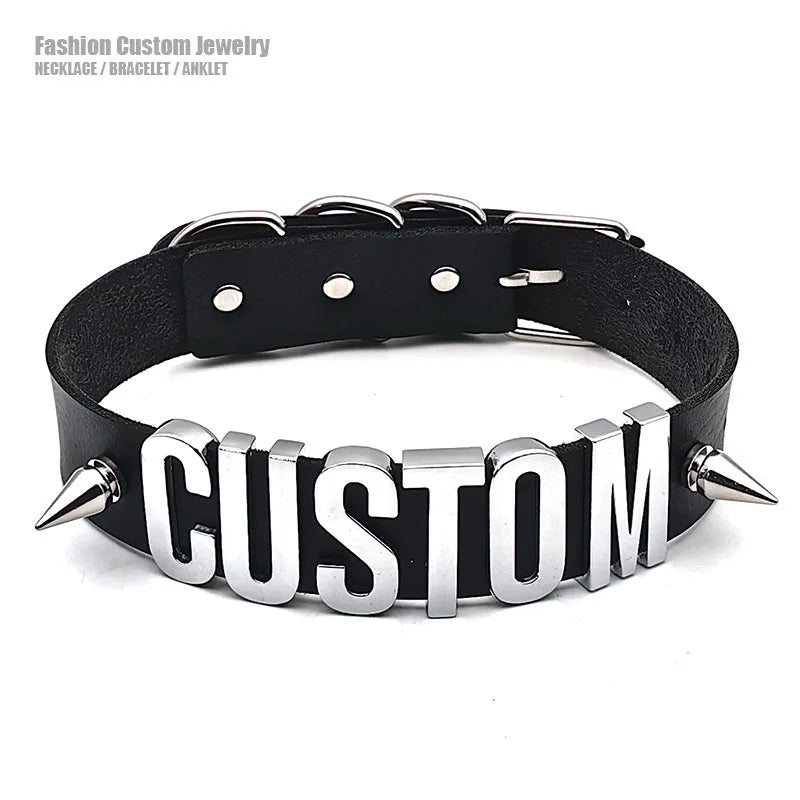 Collier chien- Punk Rivet Leather Chocker