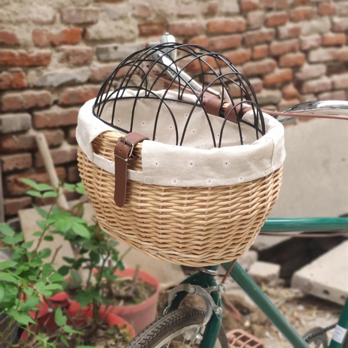 Panier pour chien pour vélo | Rotin Sécurisé