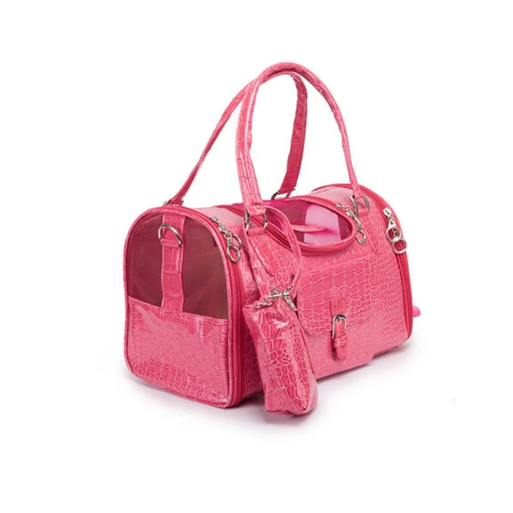 Sac pour transporter chien-Elegant Classique profil rose