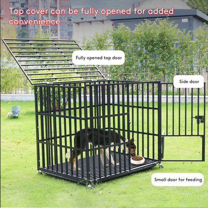 Cage chien- 3 portes Roulante