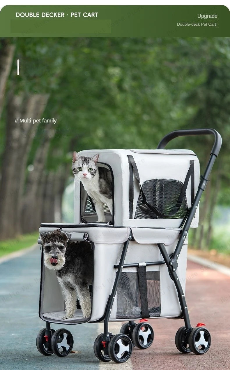 Poussettes pour chiens- Multifunctional double-layer