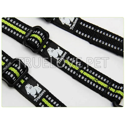 Laisse pour chien- Truelove Reflective Nylon Double Dog Leash