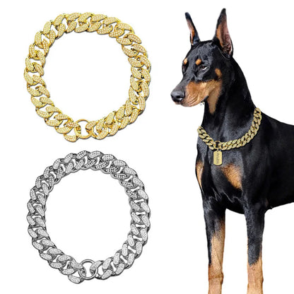 Collier chien- Chain Diamond Inlay Sparkle