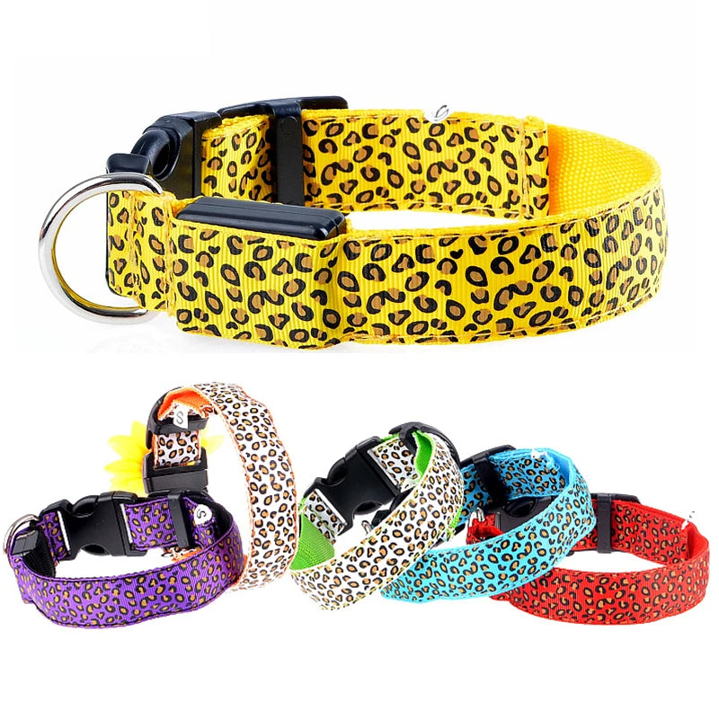 Collier chien lumineux-Léopard LED