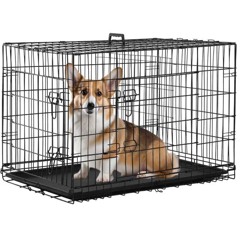 Cage chien- Cage Double-Door Folding Travel