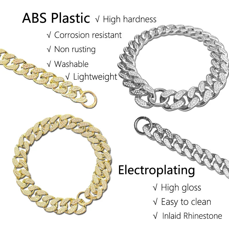 Collier chien- Chain Diamond Inlay Sparkle