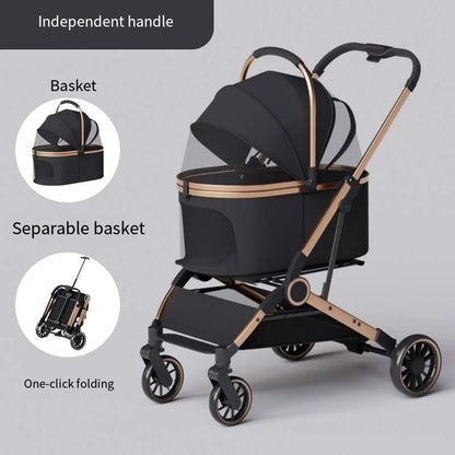 Poussette pour chien- Poussette panier polyvalent