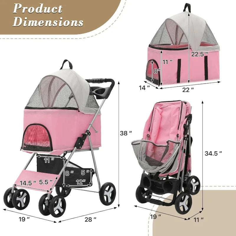 Poussette pour chien- opovzoe Plus