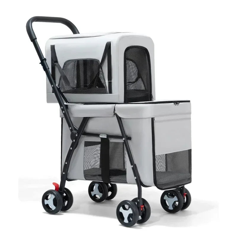 Poussettes pour chiens- Multifunctional double-layer