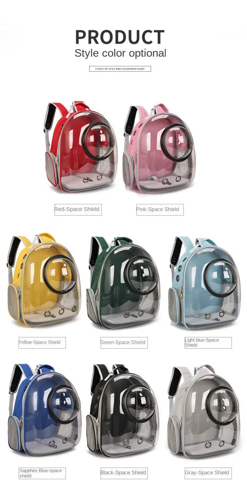 Sac a dos chien- Capsule Transparente Total