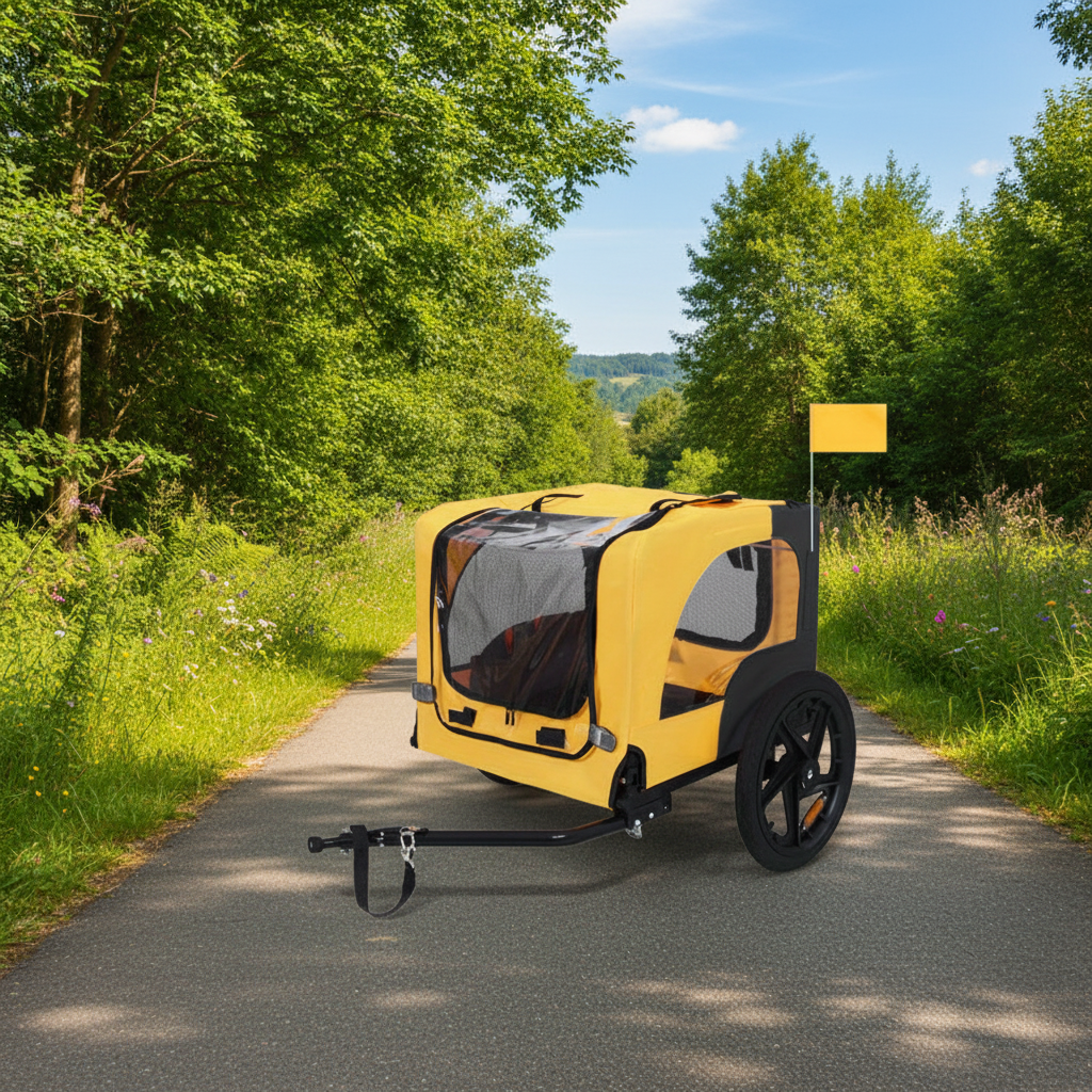 Remorque chien vélo | Pliable et sécurisée