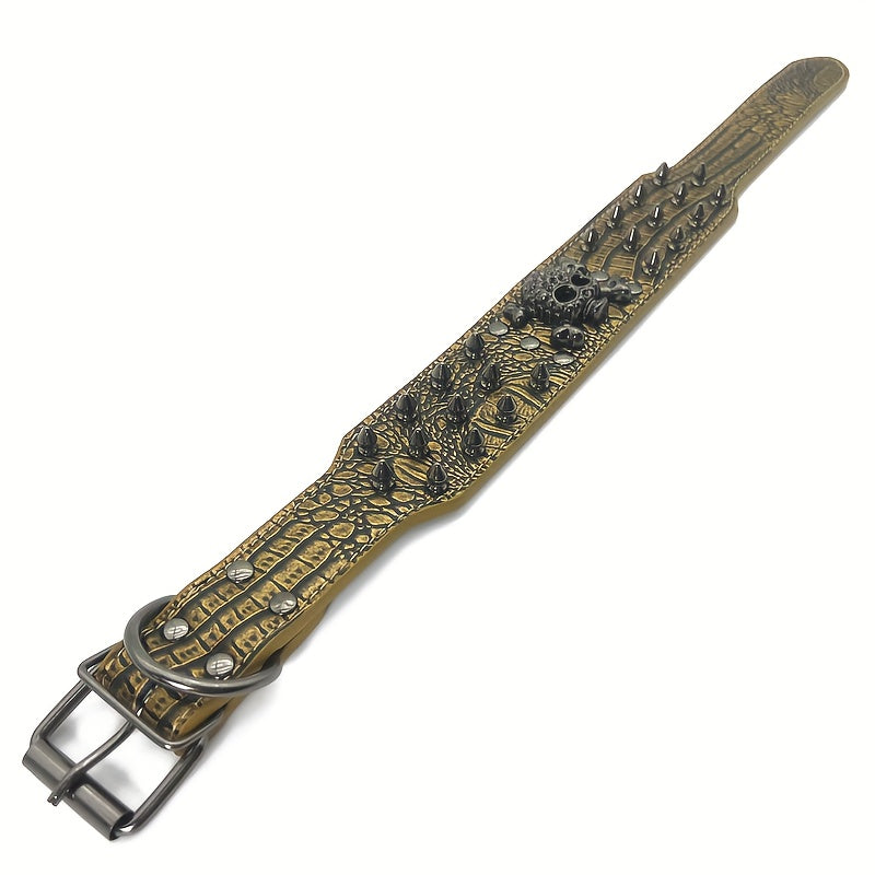 Collier chien- Leather Spiked Studded
