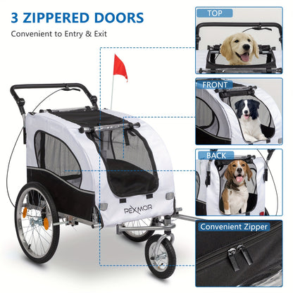 Remorque pour chien vélo | 2-en-1 Robuste 54kg