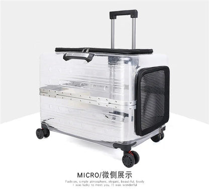 Cage pour chien - NIOPEPPA Suitcase Transparent - Le Chihuahua Voyageur