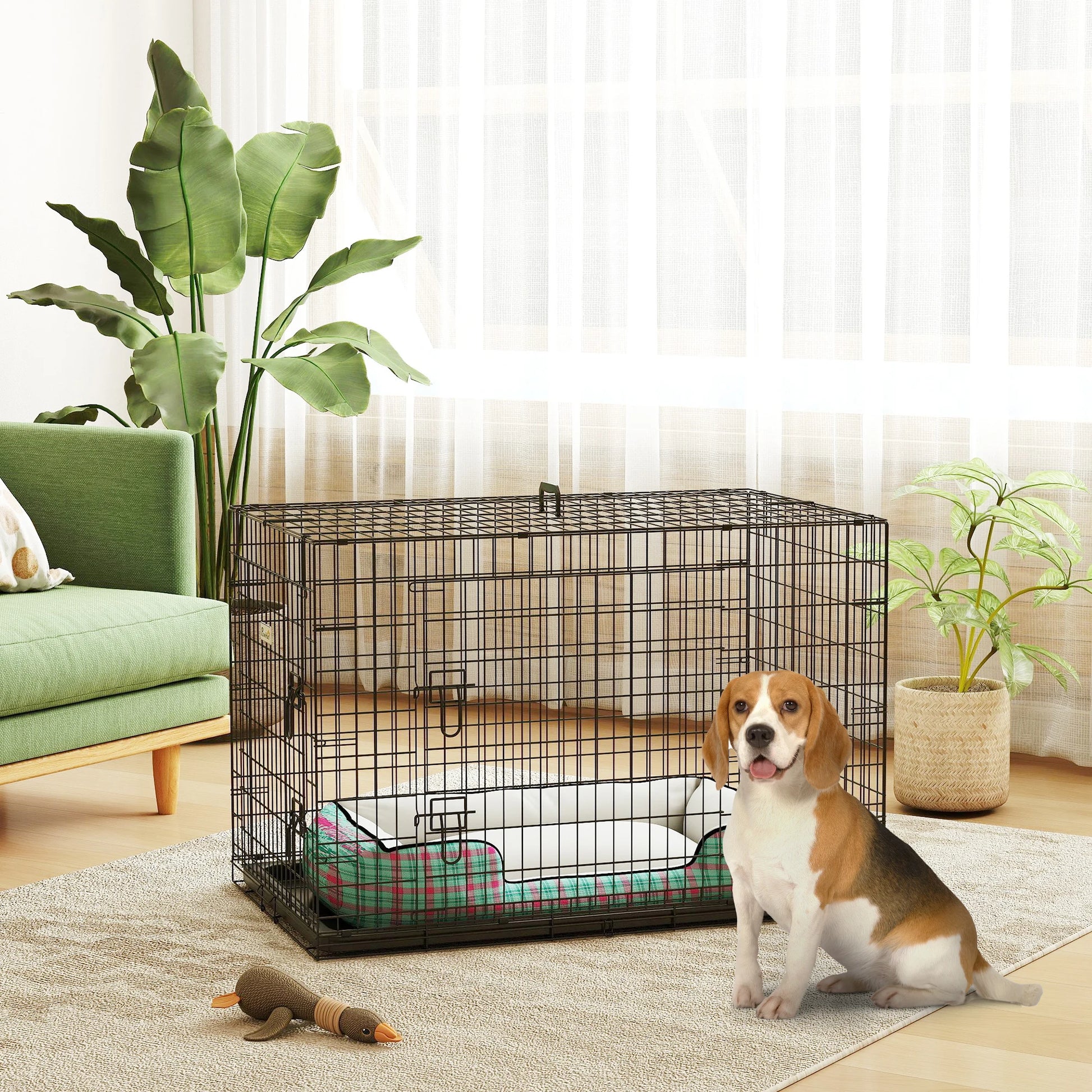 cage chien | Pliable Acier 2 Portes beagle