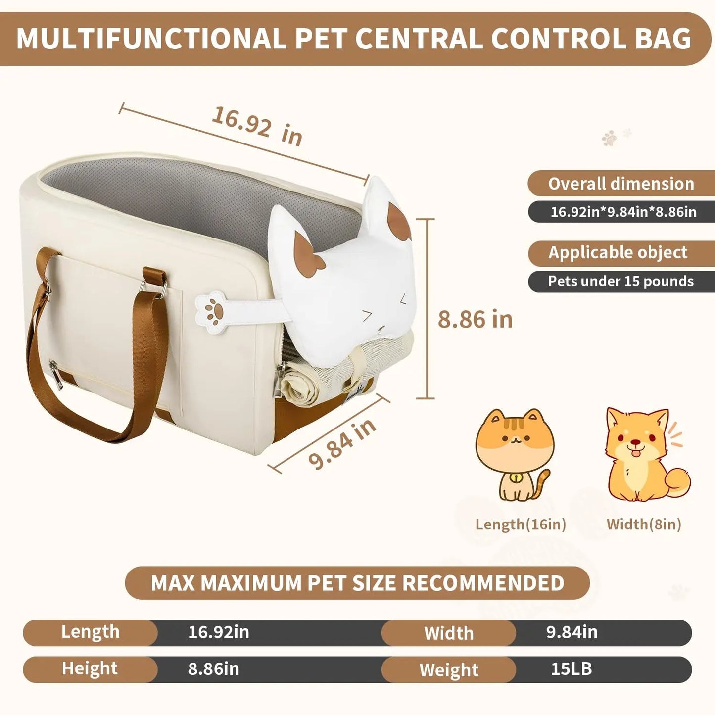 Caisse de transport chien | Console Confort - Le Chihuahua Voyageur