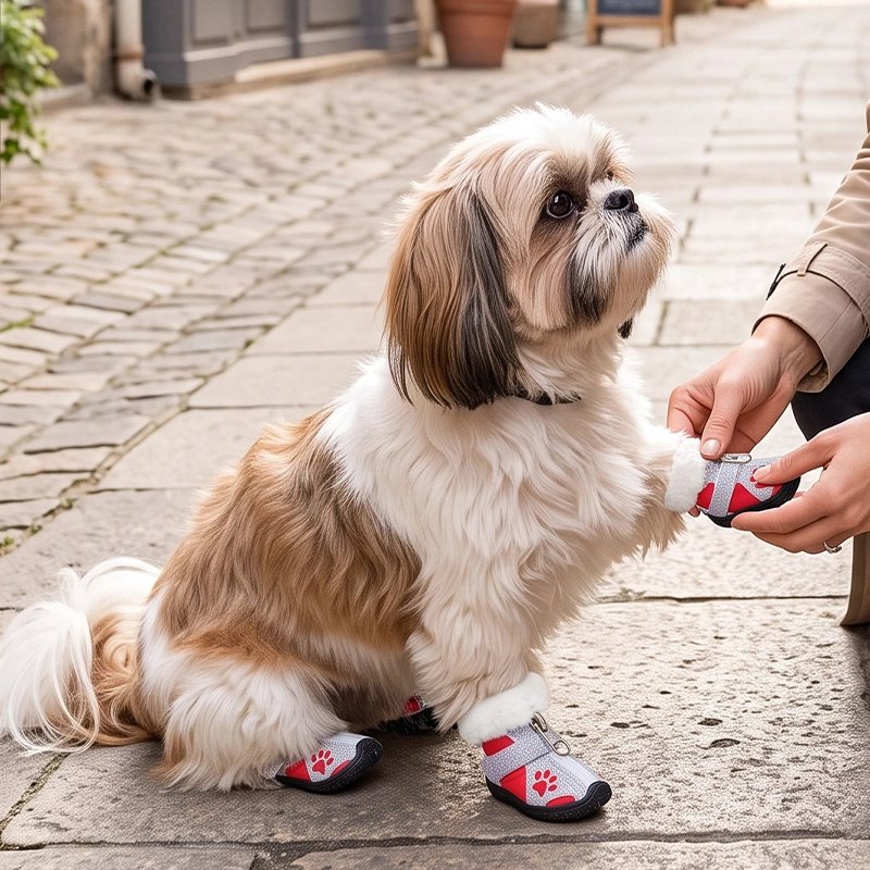 Chaussure pour Chien rouge pattes