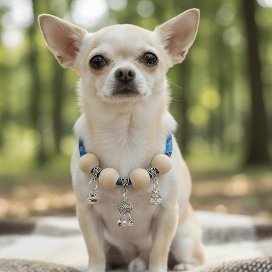 Collier anti puces chien | Bois de Camphre Naturel - Le Chihuahua Voyageur