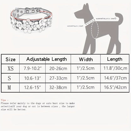 Collier en cuir pour chien - Double Row Of Flower - Le Chihuahua Voyageur