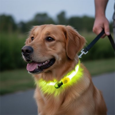 Colliers lumineux pour Chiens labrador jaune