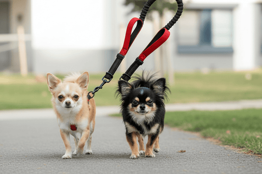 Double laisse pour chien | Anti-emmêlement - Le Chihuahua Voyageur