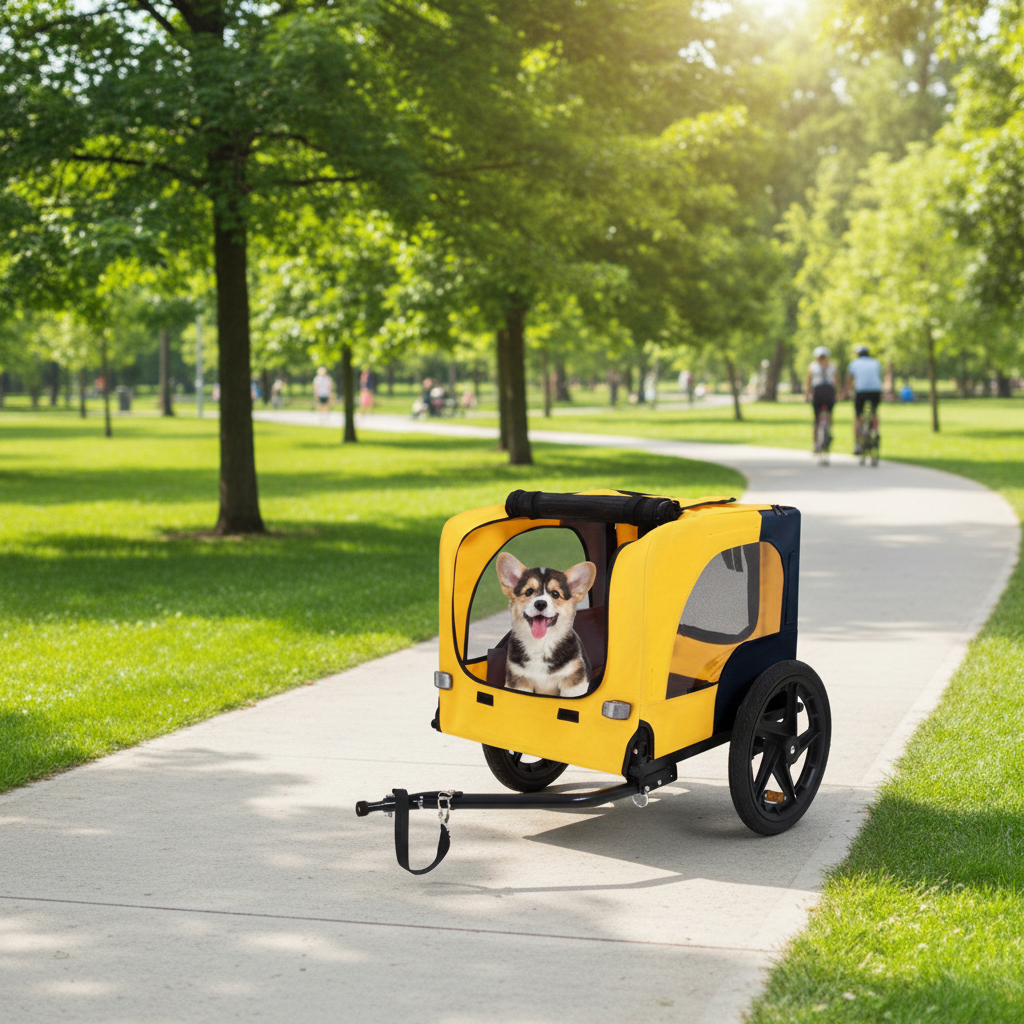 Remorque chien vélo | Pliable et sécurisée