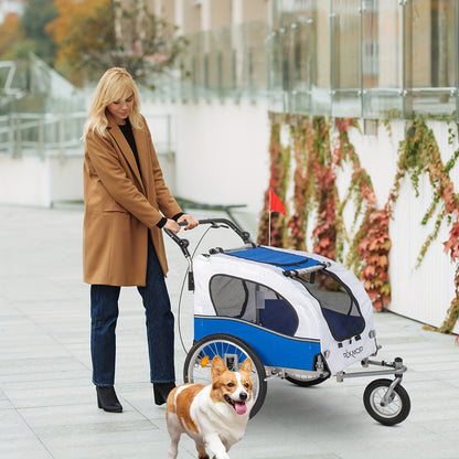 Remorque pour chien vélo | 2-en-1 Robuste 54kg