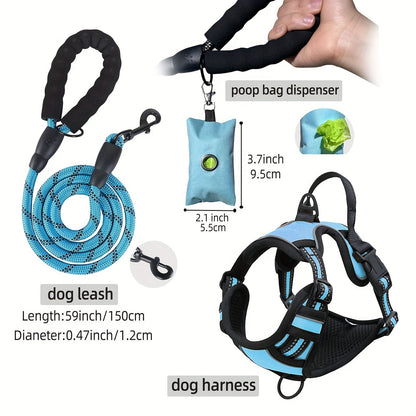 Harnais anti traction chien - MiTOOE kit 3 pcs - Le Chihuahua Voyageur