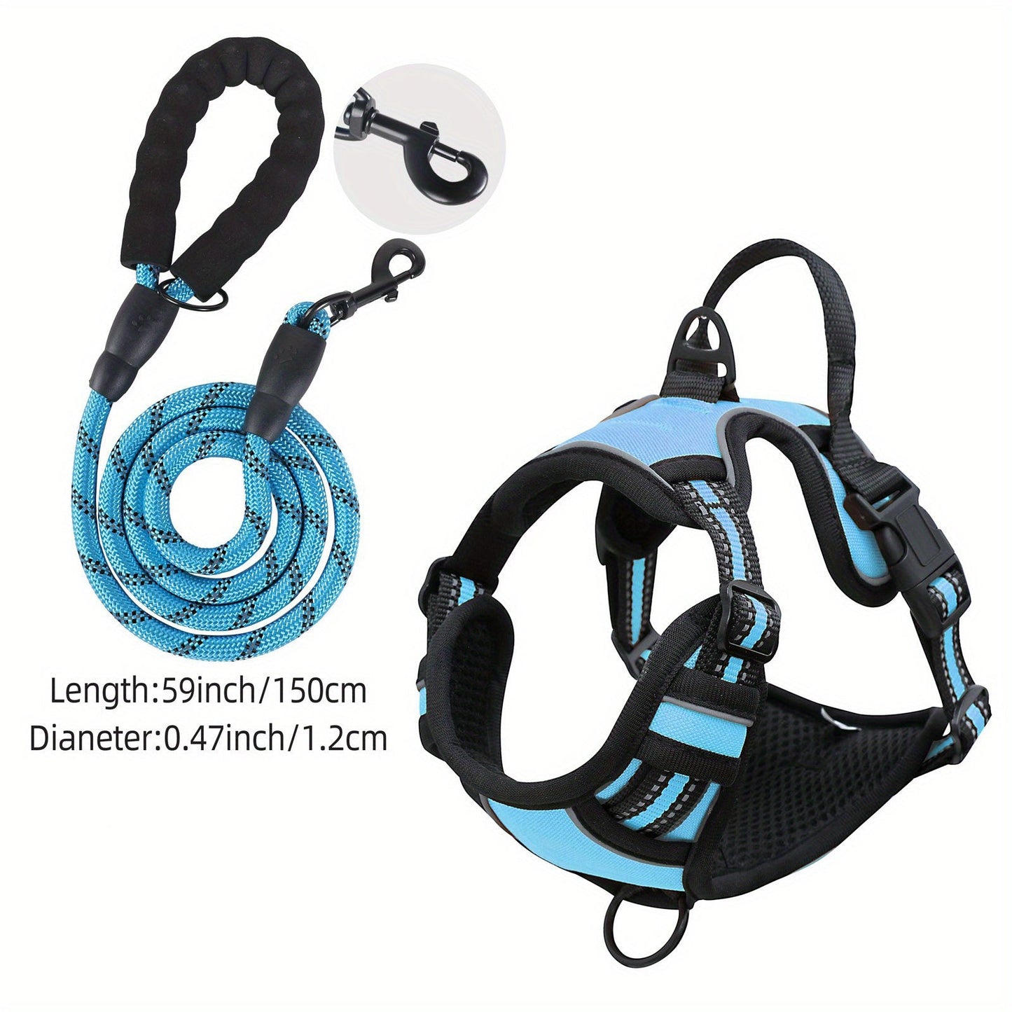 Harnais chien anti traction - Vest ensures Easy Control - Le Chihuahua Voyageur