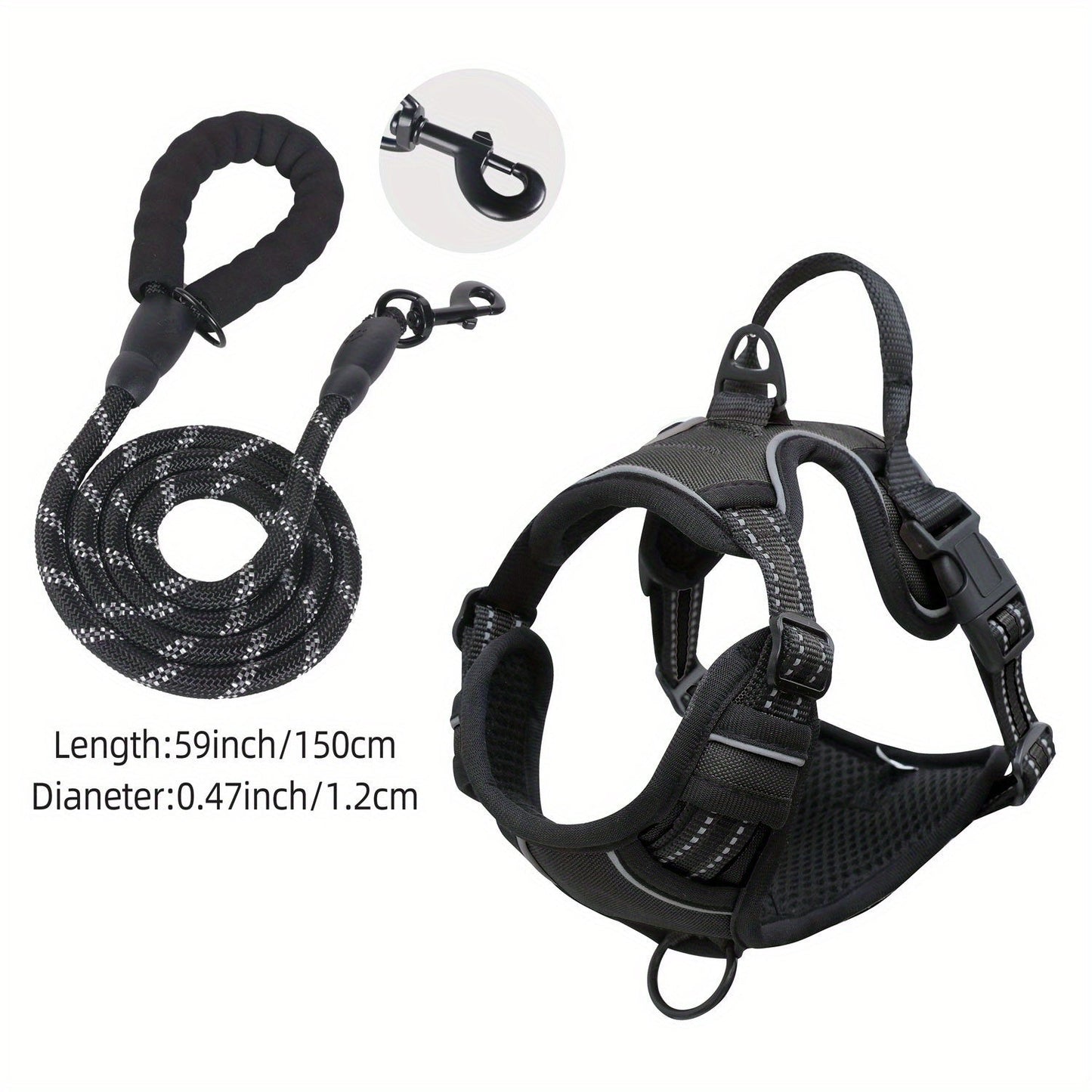 Harnais chien anti traction - Vest ensures Easy Control - Le Chihuahua Voyageur