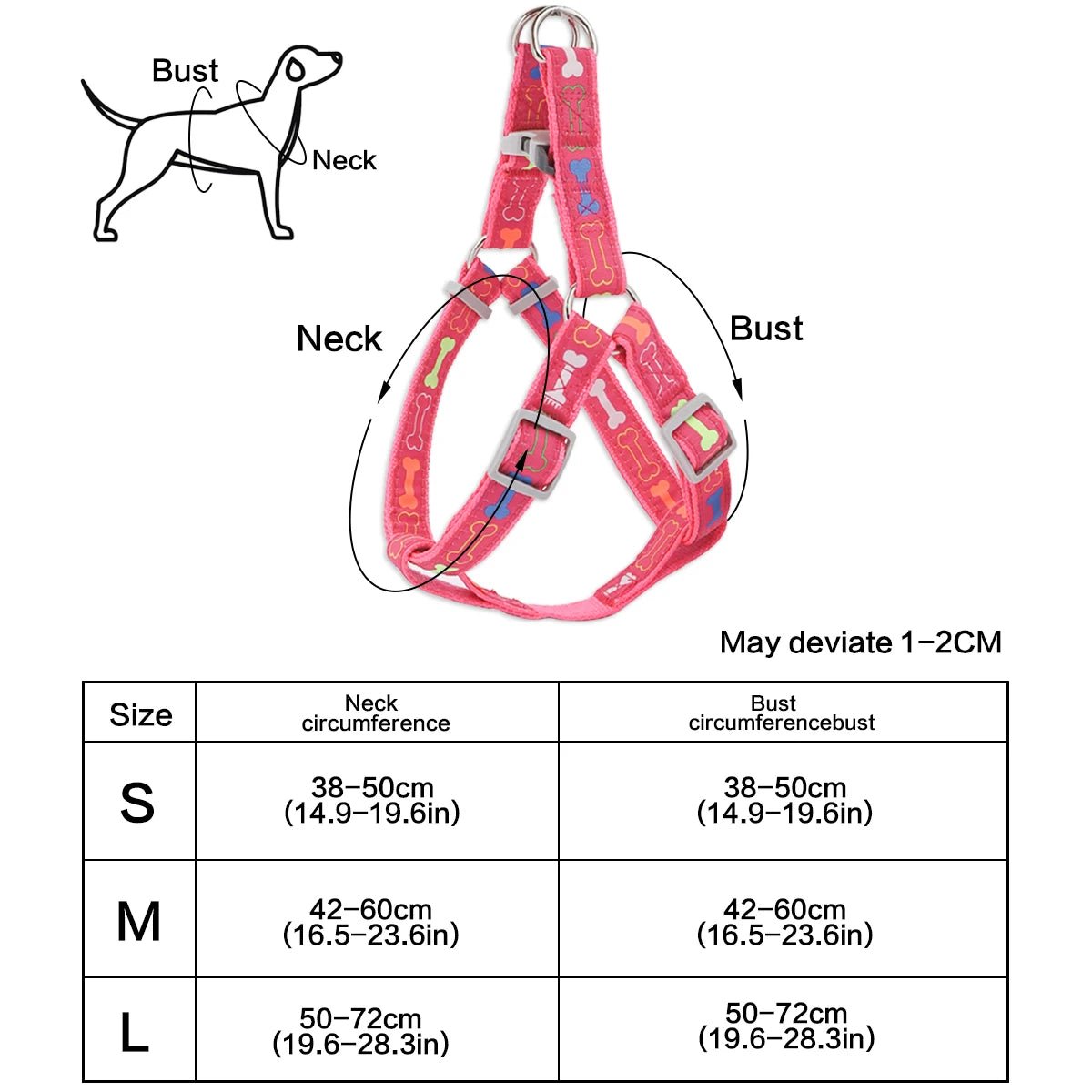 Harnais chien - Colorful bone tripod - Le Chihuahua Voyageur
