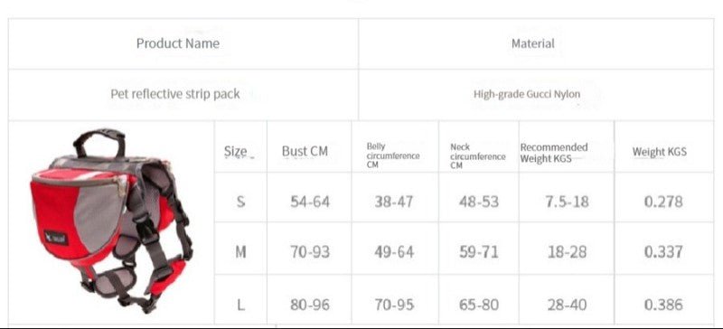 Harnais pour chien - Sac bandes réfléchissantes - Le Chihuahua Voyageur
