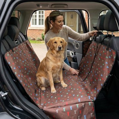 Housse voiture chien brun chien