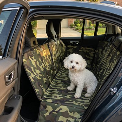 Housse voiture chien camouflage