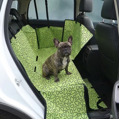 Housse voiture chien fluo vert