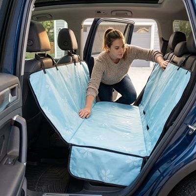 Housse voiture chien installation facile