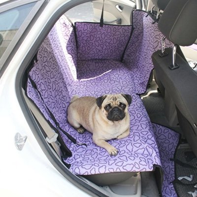 Housse voiture chien mauve