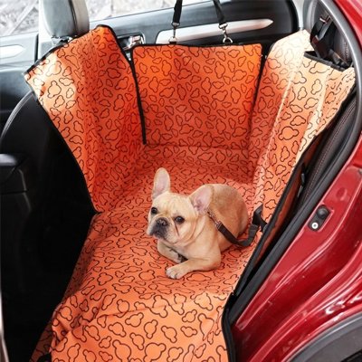 Housse voiture chien orange