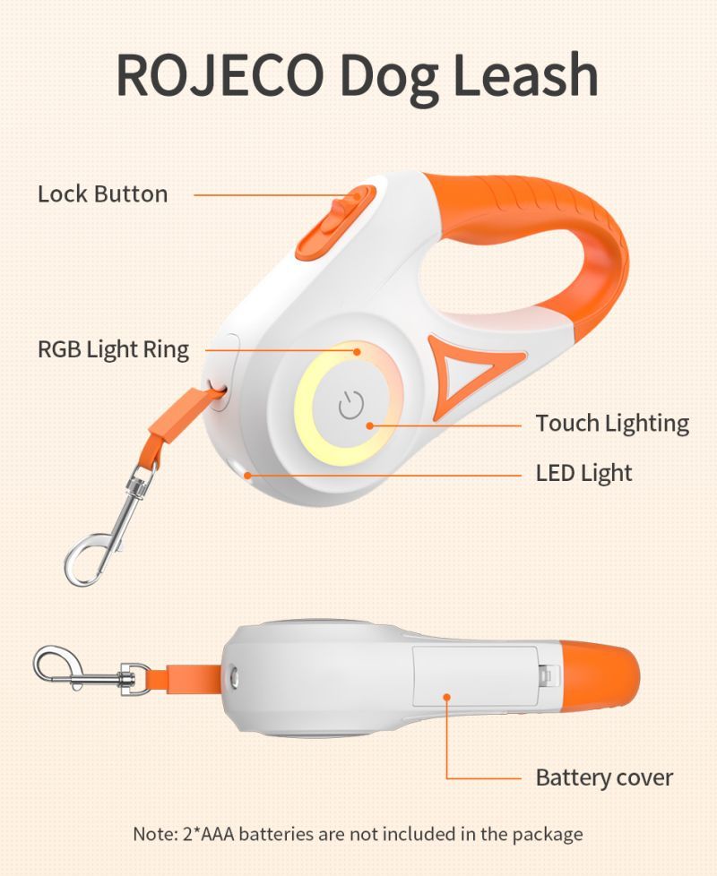 Laisse pour chien- Corde de traction rétractable automatique