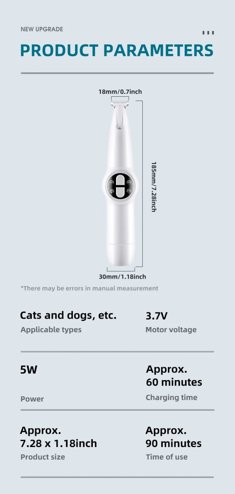 Tondeuse pour chien- 2 en 1 rasoir et griffes