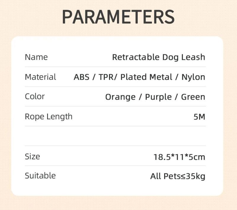 Laisse pour chien- Corde de traction rétractable automatique
