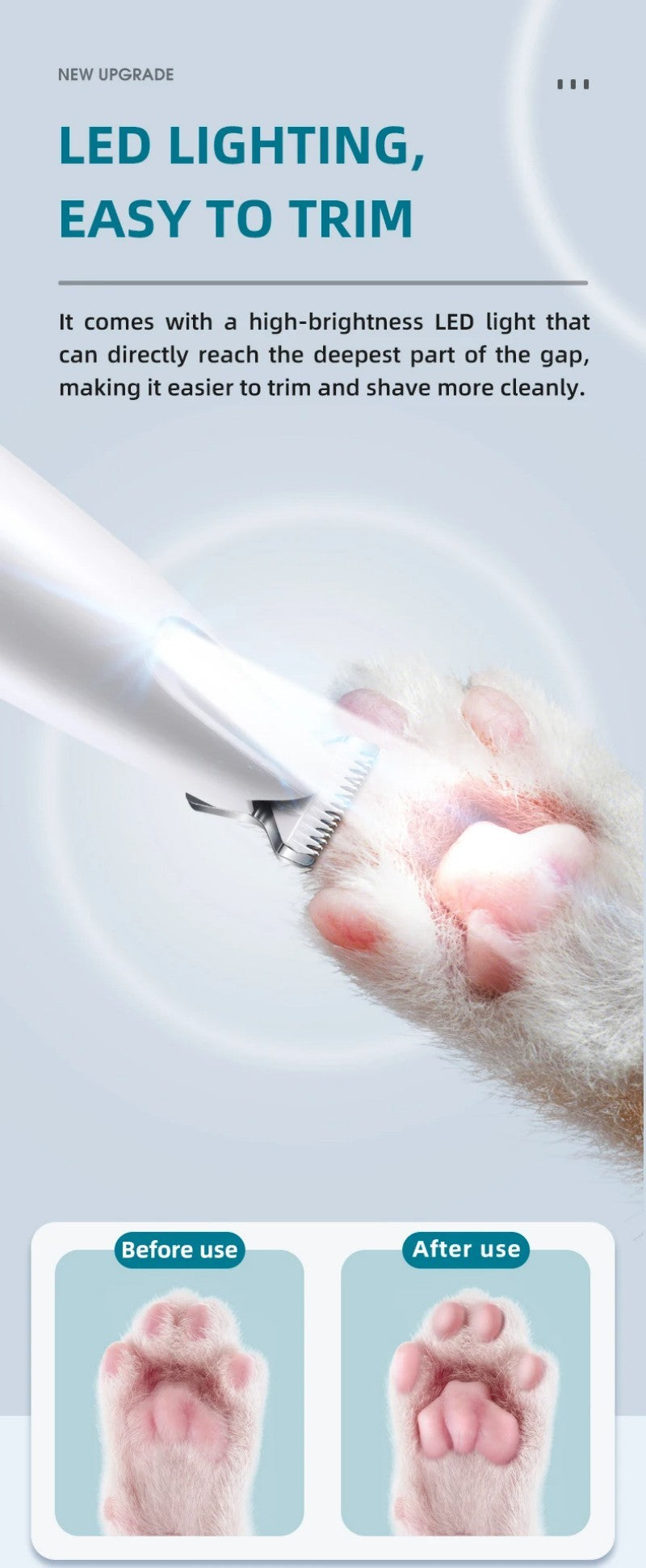 Tondeuse pour chien- 2 en 1 rasoir et griffes