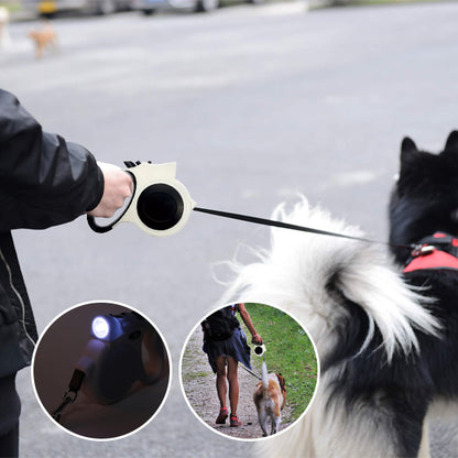 Laisse pour chien-Enroulable Lumineuse