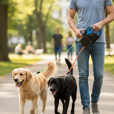 Laisse Double pour Chien | Ergonomique Anti - Emmêlement - Le Chihuahua Voyageur