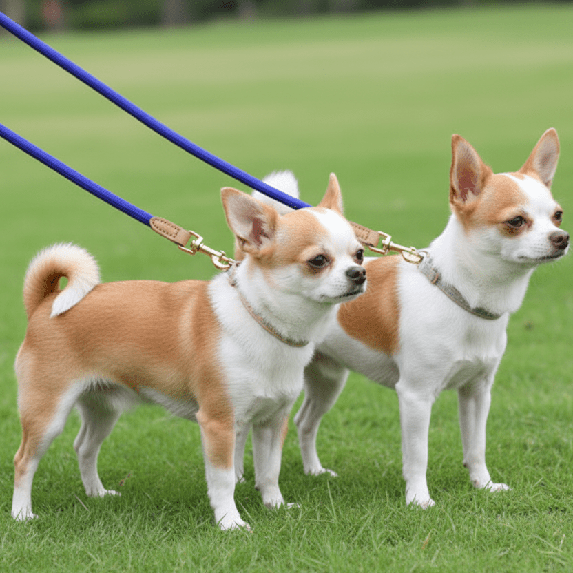 Laisse double pour chien | Sans enchevêtrement - Le Chihuahua Voyageur