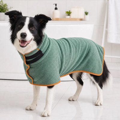 Peignoir pour Chien | Maxi-Absorbant vert