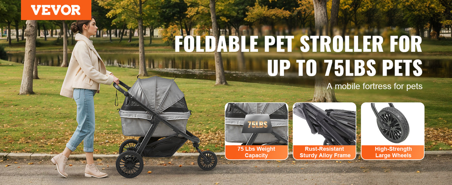 Poussette Chien-VEVOR 3 Roues