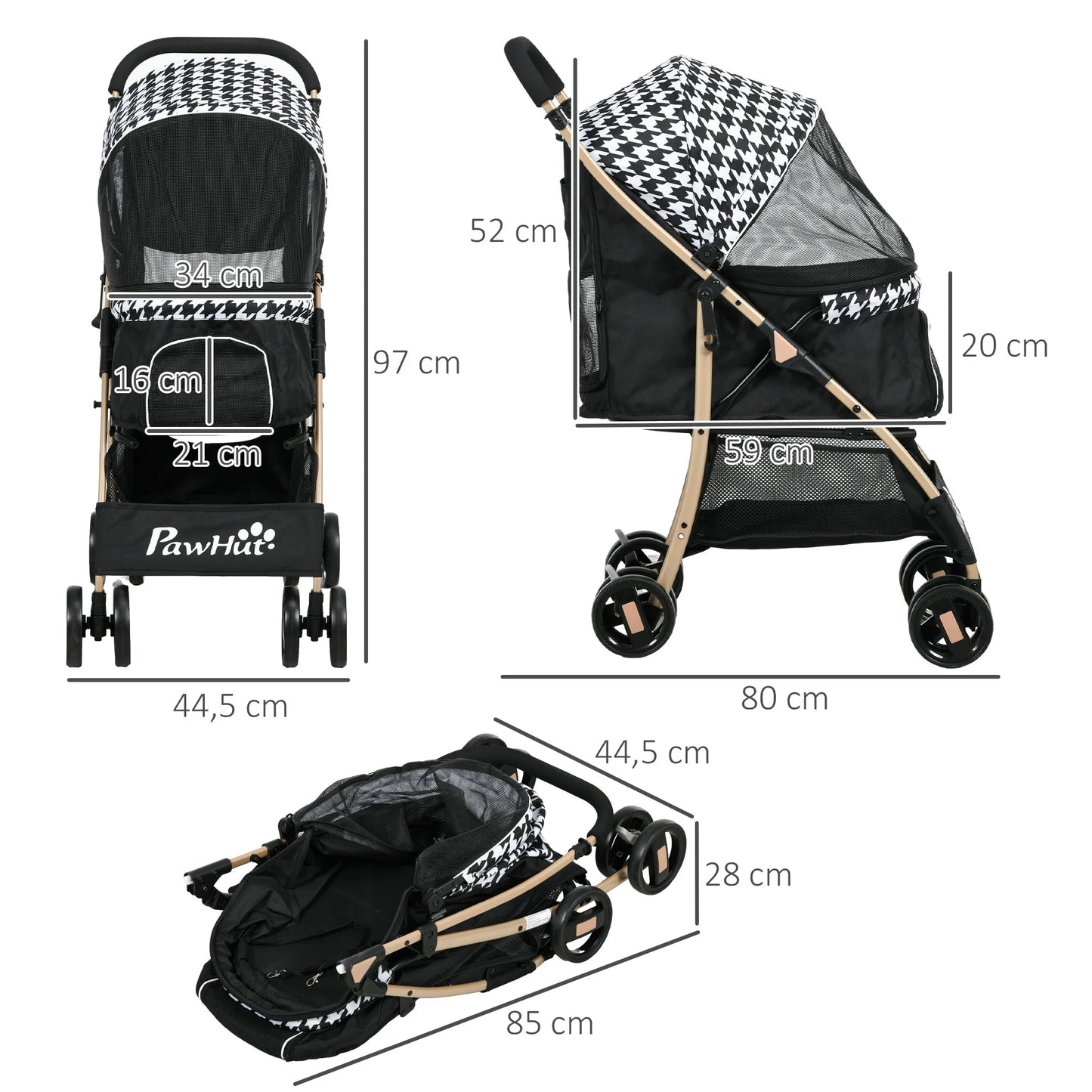 Poussette chien - Pawhut Foldable Dog Stroller with 2 Doors - Le Chihuahua Voyageur
